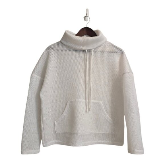 Zara Sport Athleticz Collection White Mesh Funnel Neck Pullover Sz S - Picture 1 of 6